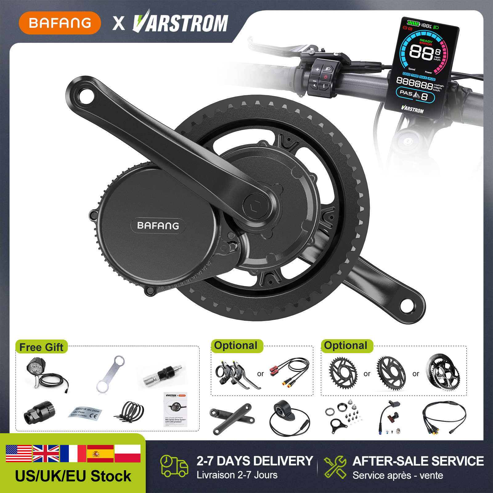 [US Stock] BAFANG 48V 500W 750 - Mid Drive Motor Kit 52V 1000W recension och pris