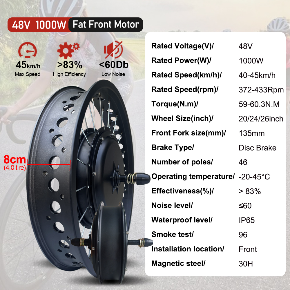 Fat E-Bike Conversion Kit 48V  - 72V 5000W Hub Motor Kit recension och pris